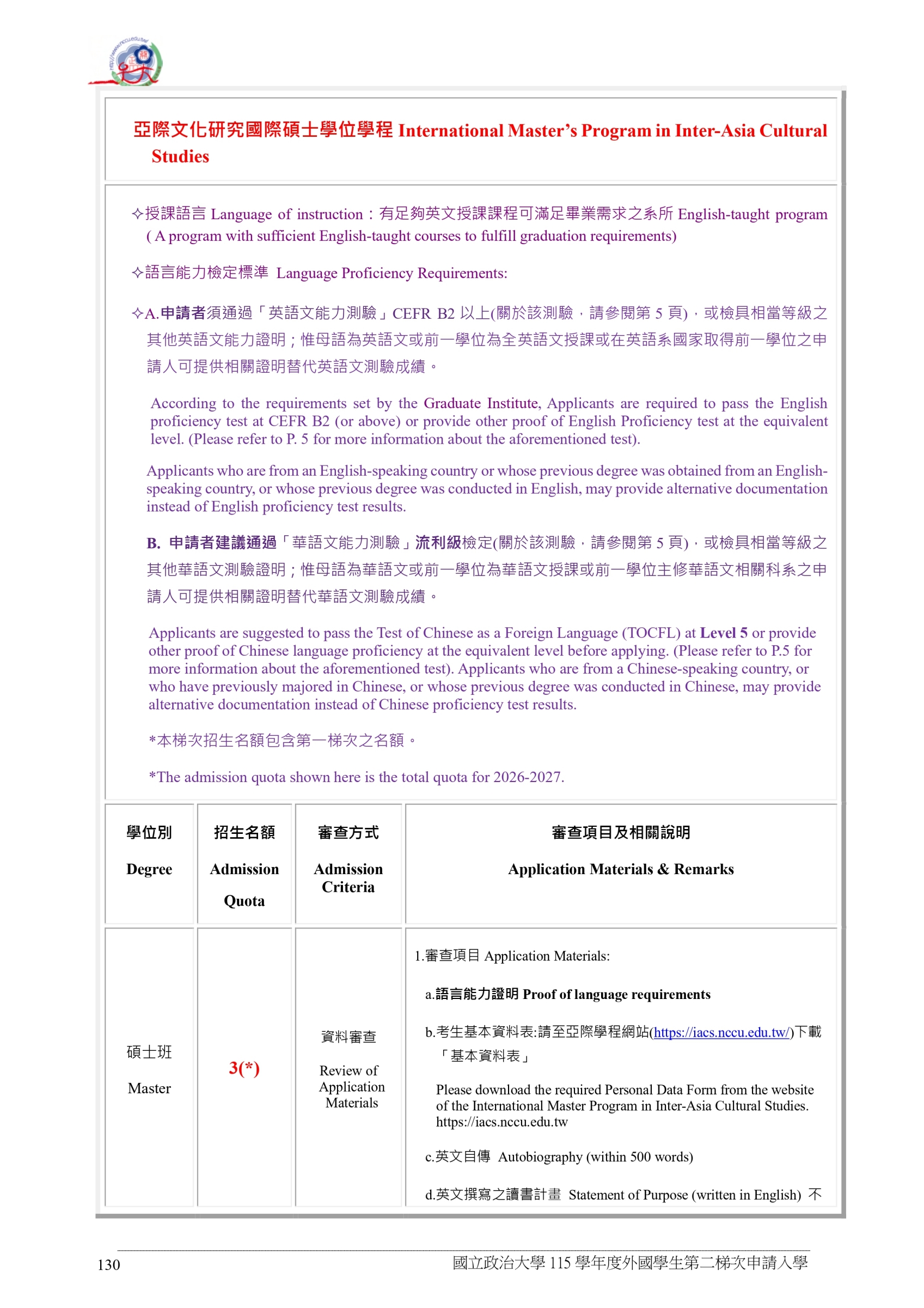 Round 2 Admission: Application for International Students 2026 September Entry